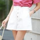 Paperbag-waist Button-fly Shorts