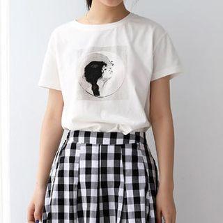 Moon Printed Short-sleeve T-shirt
