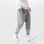 Embroidered Fleece-lined Jogger Pants