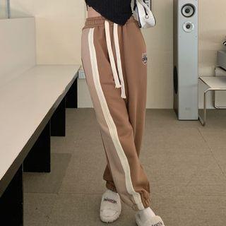 Color Block Logo Embroidered Sweatpants