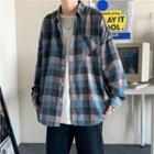 Long-sleeve Check Button-up Casual Shirt