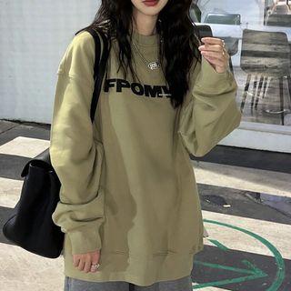 Long-sleeve Letter Print Loose-fit Sweatshirt