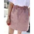 Plus Size Drawcord-waist A-line Miniskirt
