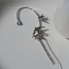Rhinestone Drop Earring 1pc - Left Ear - Silver - One Size