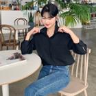 Pocket-patch Crepe Shirt