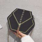 Tasseled Velvet Hexagon Crossbody Bag