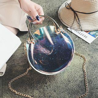 Sequined Transparent Chain Strap Crossbody Bag