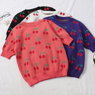 Cherry Printed Knit Top