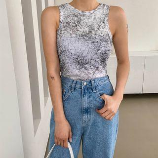 Dyed Slim-fit Sleeveless Top