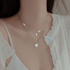 925 Sterling Silver Pendant & Cross Layered Necklace As Shown In Figure - One Size