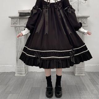 Long-sleeve Bow Accent Lolita Dress