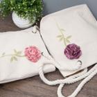 Rosette Cotton Linen Tote