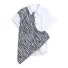 Short-sleeve Zebra Shirt Dress