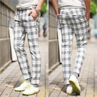 Cuffed-Hem Check Pants