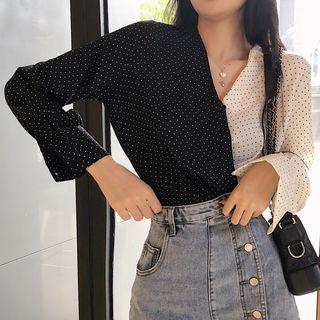 Two-tone Dotted Shirt
