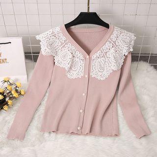 Lace Paneled Cardigan