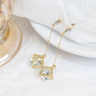 Geometric Rhinestone Drop Earrings Era084 - 02