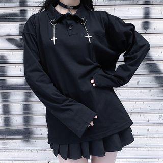 Cross Long-sleeve Polo Shirt