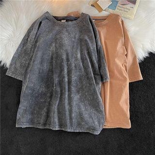 Short-sleeve Crew Neck Vintage T-shirt