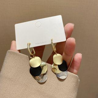 Disc Alloy Fringed Earring E4579 - 1 Pr - Gold - One Size