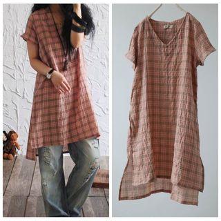 Check Short-sleeve Tunic