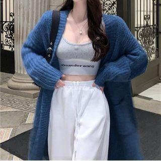 Long Cardigan Cardigan - Blue - One Size