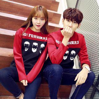 Print Long Sleeve Couple Matching T-shirt