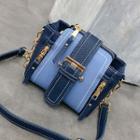 Faux Leather Buckled Chain Strap Crossbody Bag