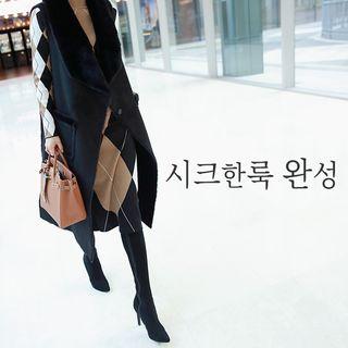 Wide-lapel Faux-fur Lined Vest