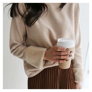Faux-fur Cuffed Sweater