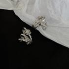 Rose Layered Alloy Earring 1 Pair - Clip On Earrings - Silver - One Size