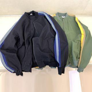 Color Stripe Bomber Jacket