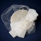 Wedding Bow Accent Faux Pearl Beret As Shown In Figure - One Size