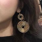 Alloy Spiral Dangle Earring Gold - One Size