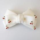 Cherry Fabric Hair Clip White - One Size