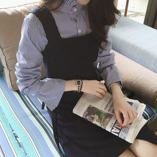 Set: Pinstriped Shirt + Jumper Dress