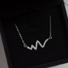 925 Sterling Silver Zigzag Choker 925 - Necklace - One Size