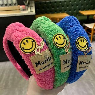 Smiley Lettering Applique Chenille Headband