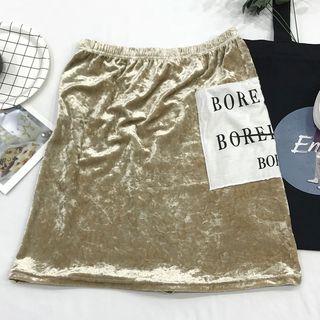 Applique Mini Skirt Gold - One Size