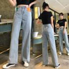 Wide-leg Colored Panel Jeans