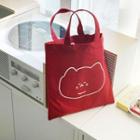 Print Canvas Shopper Bag Red - One Size