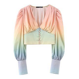Ombre Cropped Blouse