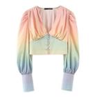 Ombre Cropped Blouse