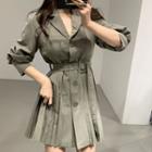 Mini A-line Pleated Blazer Dress