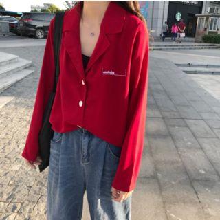 Lettering Notch-lapel Shirt