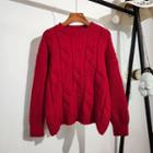 Round-neck Cable-knit Loose-fit Sweater