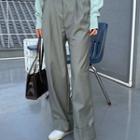 Roll-up Pleated Wide-leg Pants