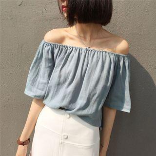 Off Shoulder Elbow Sleeve Top