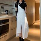 Asymmetrical Midi A-line Overall Dress White - One Size