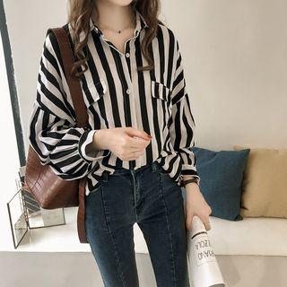 Striped Pocket Detail Blouse